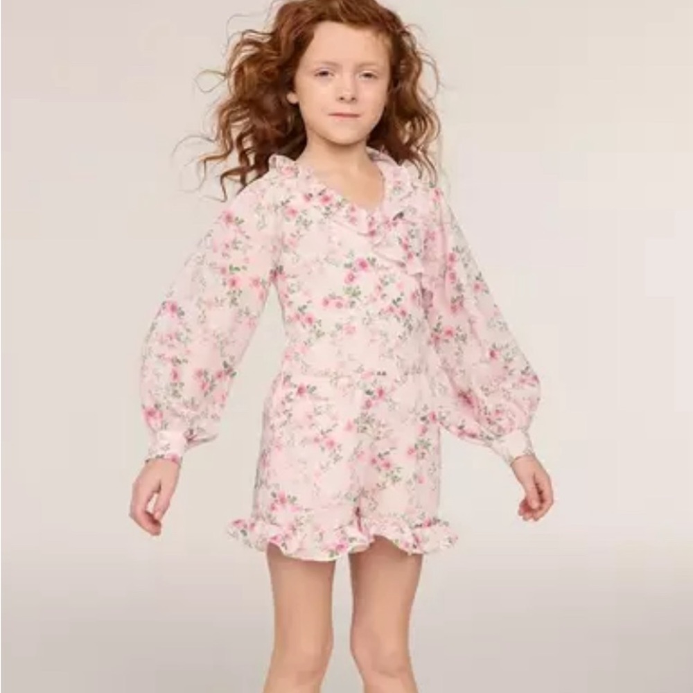 Janie And Jack Ruffle Chiffon Floral  Romper